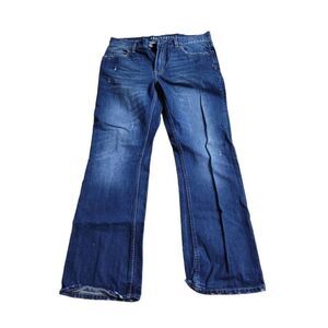 Aeropostale Mens Medium Wash Distressed Slim Boot Cut Jean Size 32/30